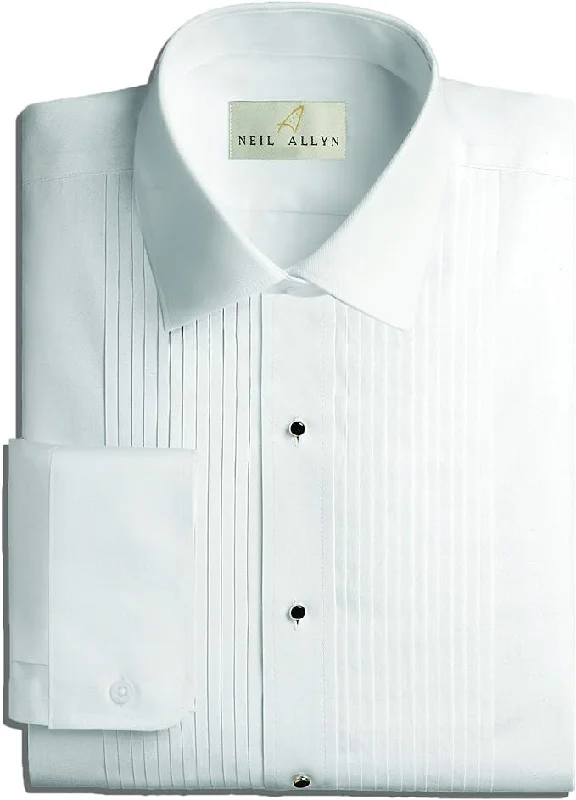 Neil Allyn Laydown Collar Modern Fit Tuxedo Shirt - White