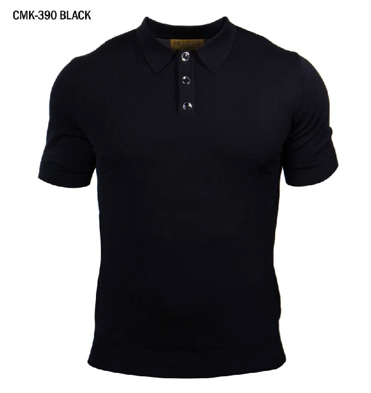 Prestige CMK-390 Solid Luxury Knit Cool Dry Technology Shirt - Black