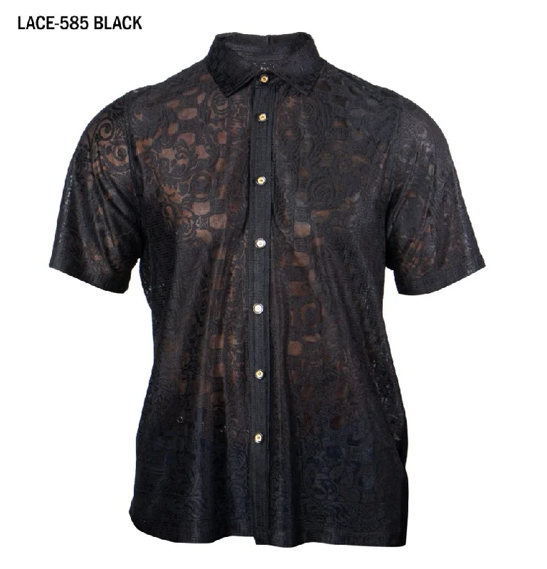 Prestige LACE-585 Short Sleeve Polo Shirt - Black