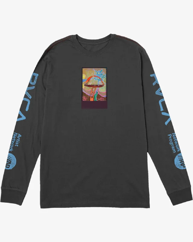 Shadow Box Long Sleeve Tee - Pirate Black