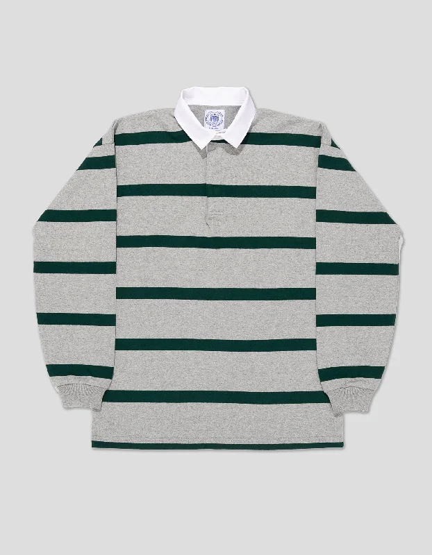 STRIPE RUGBY SHIRT - GREY/GREEN