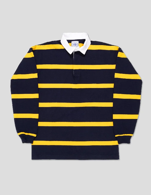 STRIPE RUGBY SHIRT - NAVY/GOLD