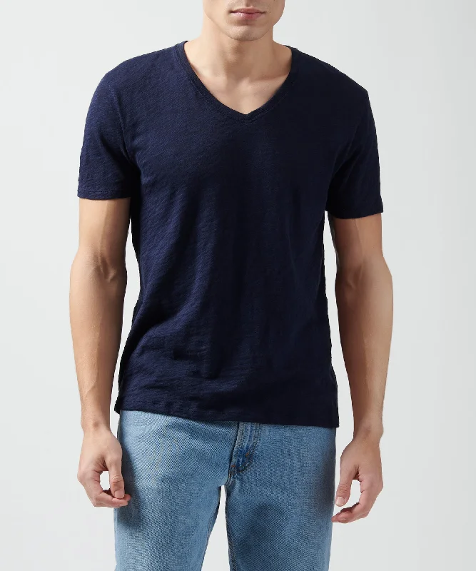 Slub Jersey V-Neck Tee - Midnight