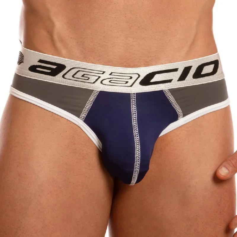 Men silky smooth boxer briefs-Agacio AGH035 Bi-Brief