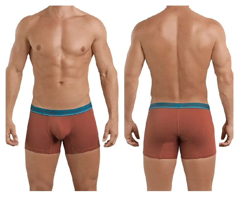 Men underwear with no-show waistband-Clever 2394 Attractive Boxer Briefs Color Brown