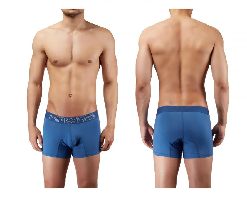 Men durable boxer briefs-HAWAI 41948 Boxer Briefs Color Blue Quartz