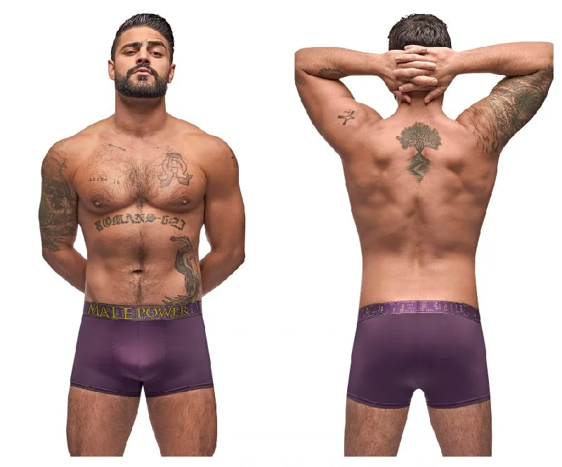 Men athletic boxer briefs-Male Power 150-249 Avant-Garde Enhancer Short Color Eggplant