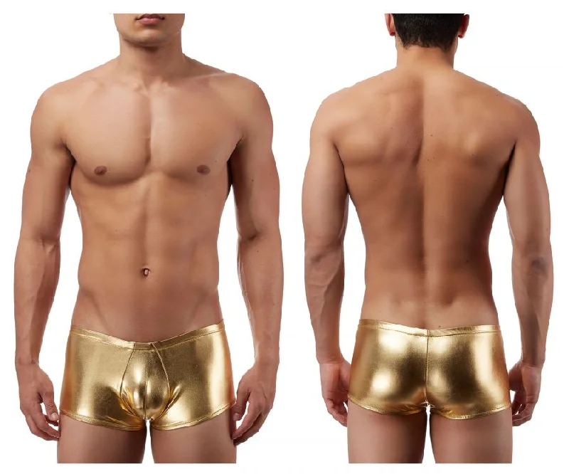 Men everyday cotton boxer shorts-Male Power 153070 Heavy Metal Mini Short Boxer Briefs Color Gold