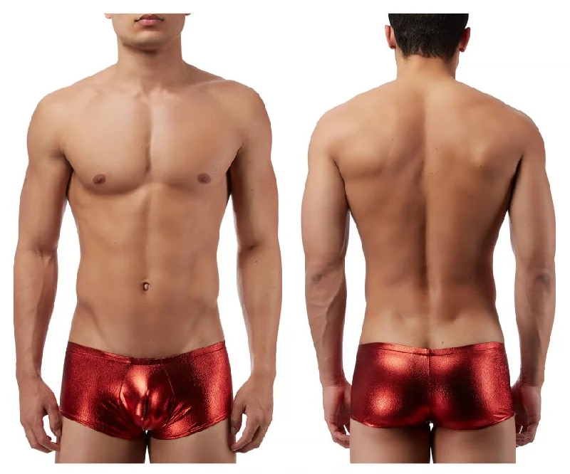 Affordable men boxer shorts-Male Power 153070 Heavy Metal Mini Short Boxer Briefs Color Red