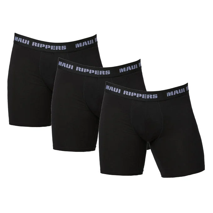 Men soft stretch boxer briefs-Men's Modal® Cotton Black Boxer Briefs 3-Pack