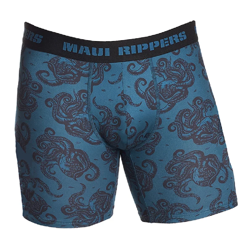 Men durable boxer briefs-Men's Premium Underwear Boxer Briefs - Octo Blue