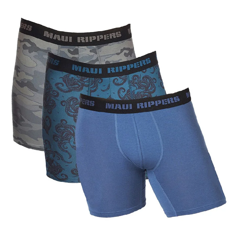 Comfortable men underwear-Men's Surf & Turf Boxer Briefs 3-Pack