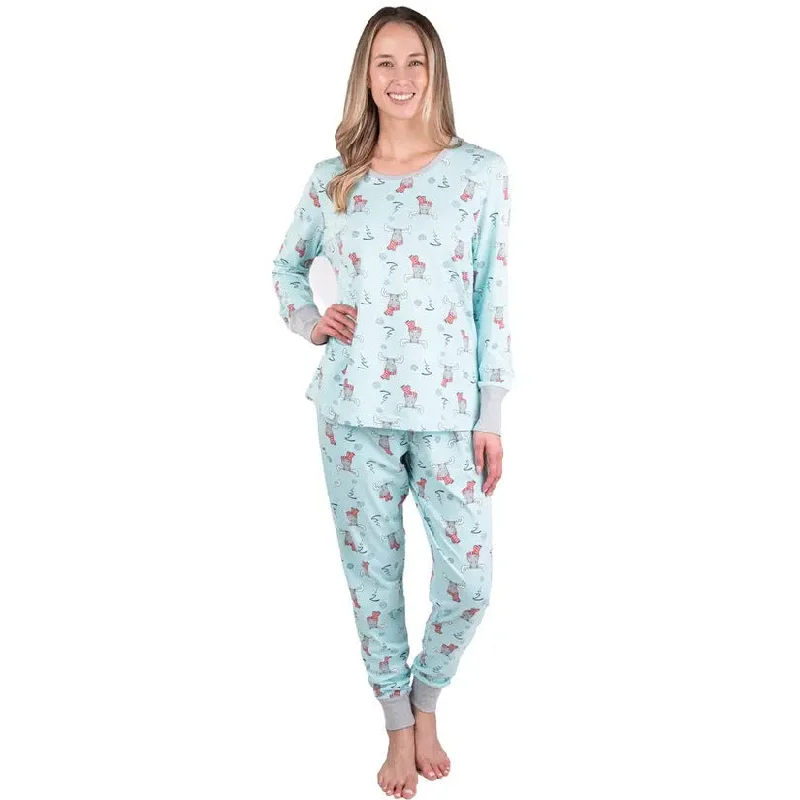 Men soft microfiber underwear-Patricia Winter Moose Two piece Pajama Set