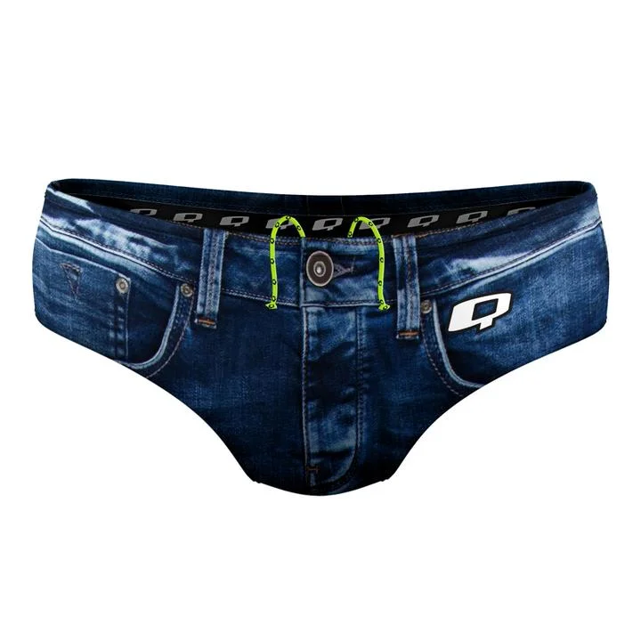 Men underwear for sensitive skin-Q Swimwear Blue Jean Classic Brief