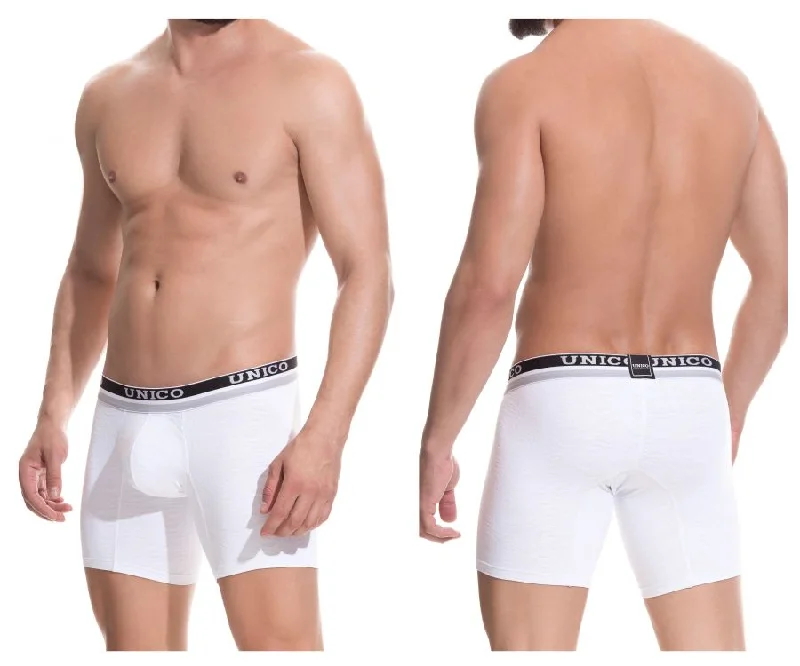 Men cotton boxer shorts-Unico 1802010023000 Boxer Briefs Reconnect Color White